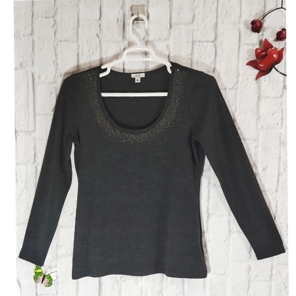 Cache Round Neck Knit‎ Top - Picture 1 of 6